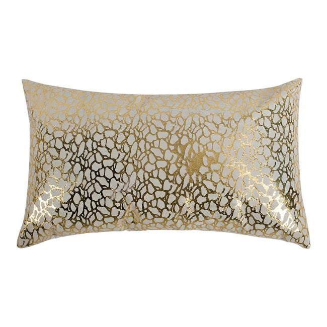 Daisy Rectangular Pillow - White And Gold