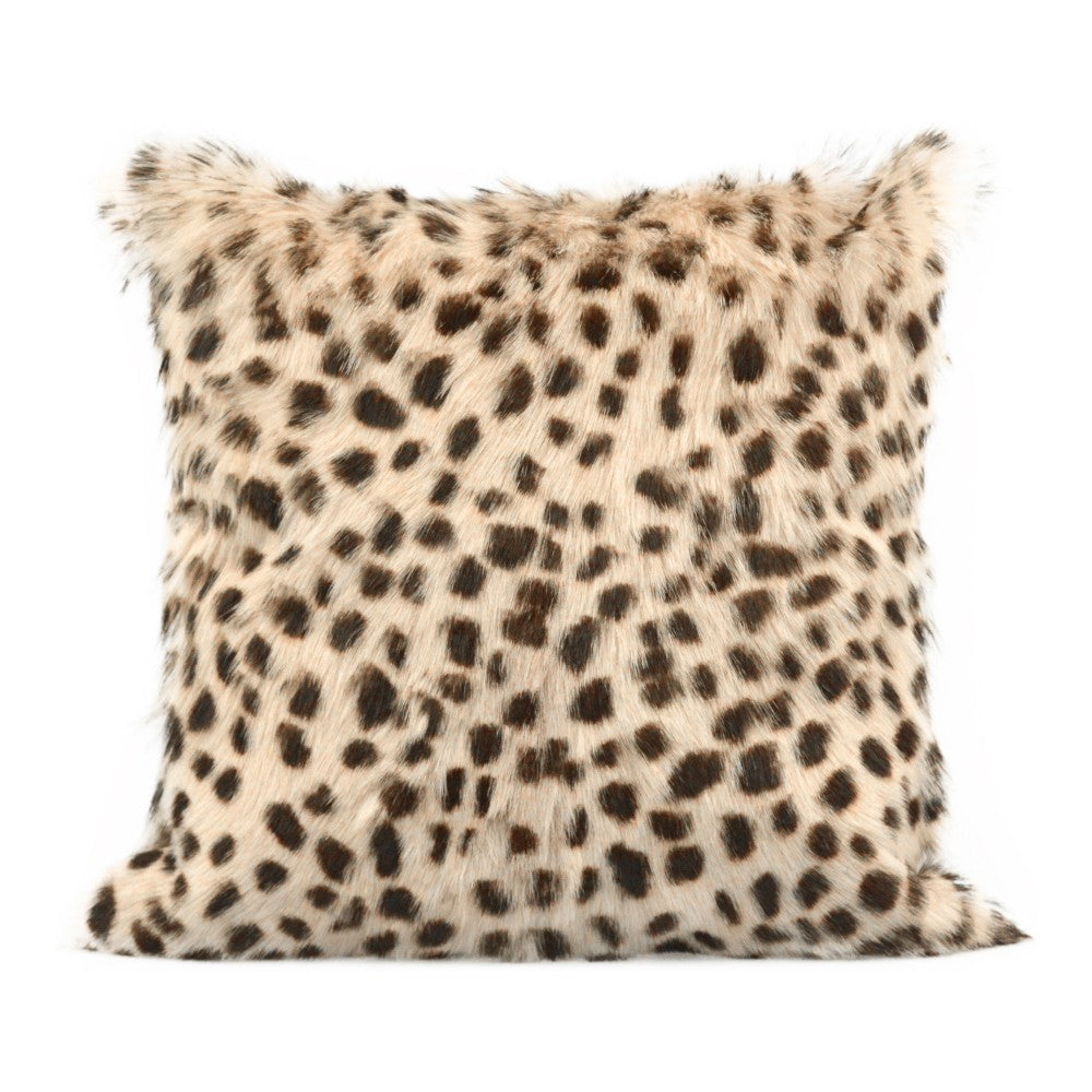 Spotted Goat Fur Pillow - Cream