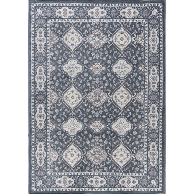 Syracuse Traditional Oriental Dark Gray Rectangle Area Rug  - 5' x 7'