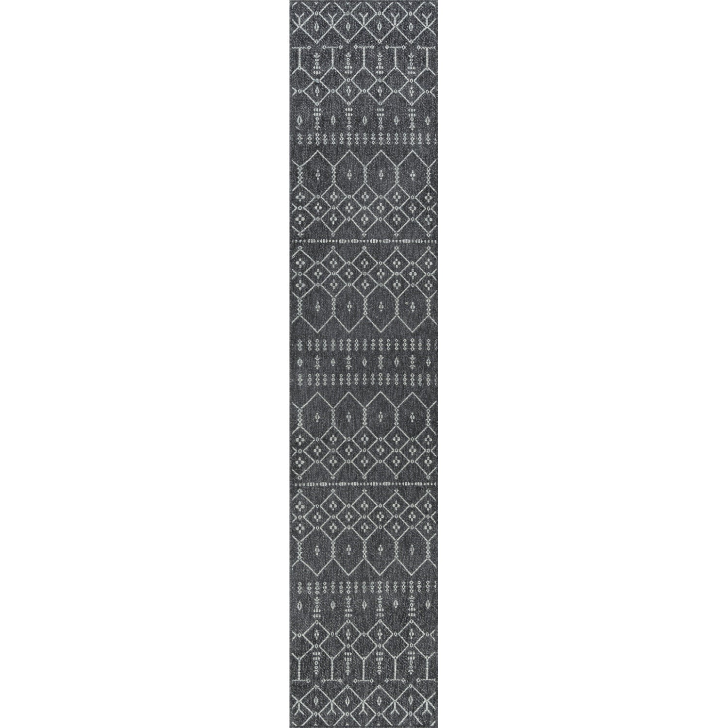 Elsa Modern Solid Black Runner Rug  - 2'2" x 10'9"