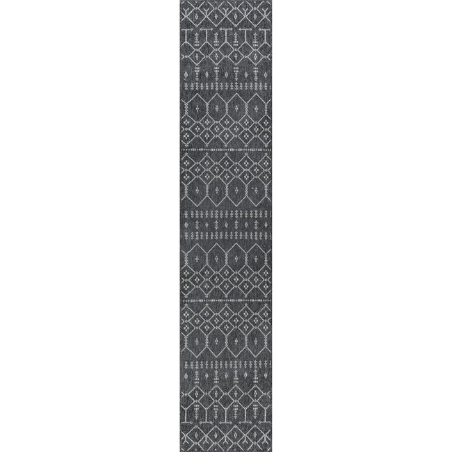 Elsa Modern Solid Black Runner Rug  - 2'2" x 10'9"