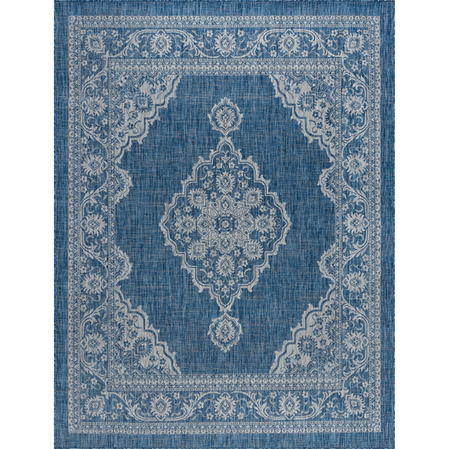 Devie Traditional Medallion Indigo Rectangle Area Rug  - 5'3" x 7'3"