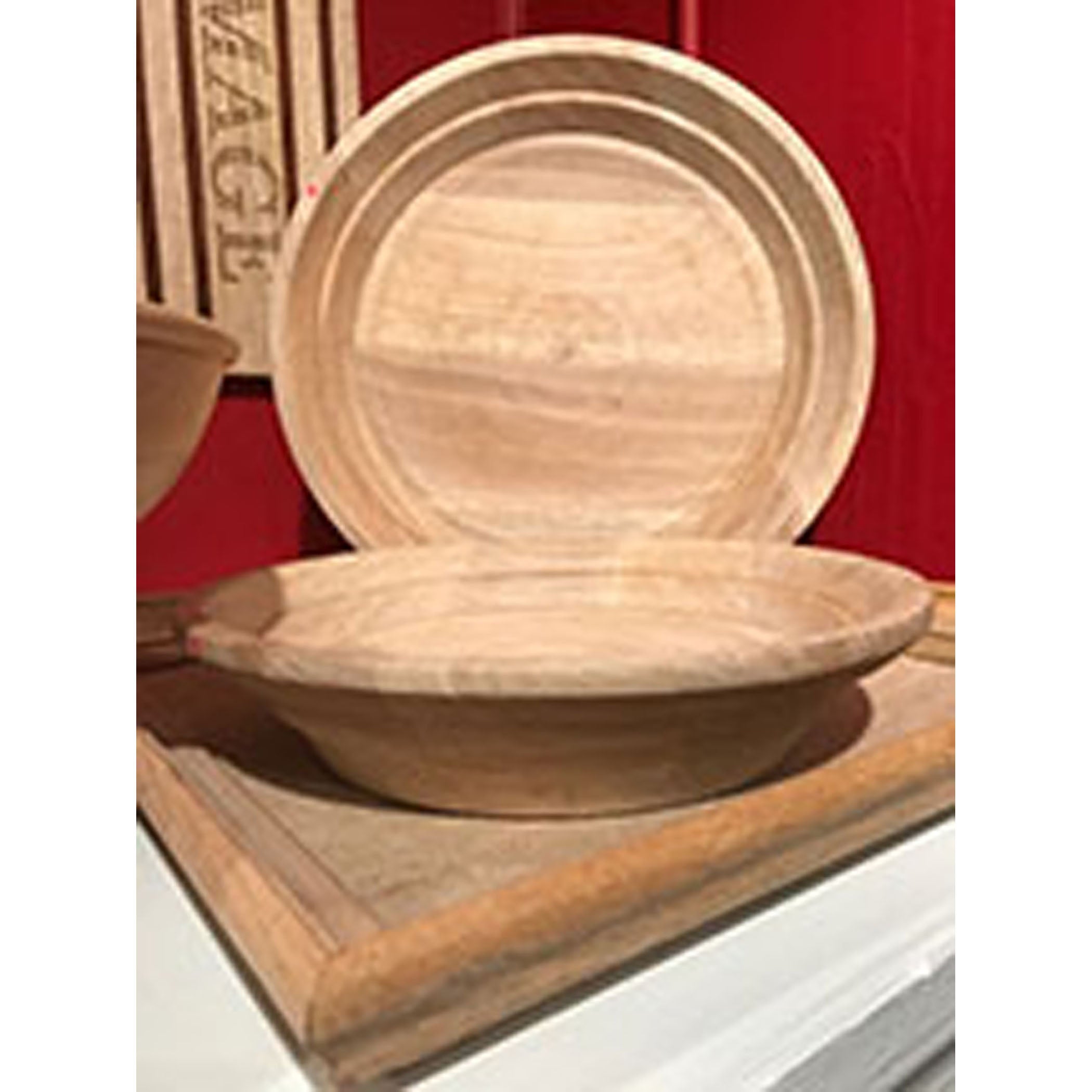 Wood Stepped Rim Bowl - Large