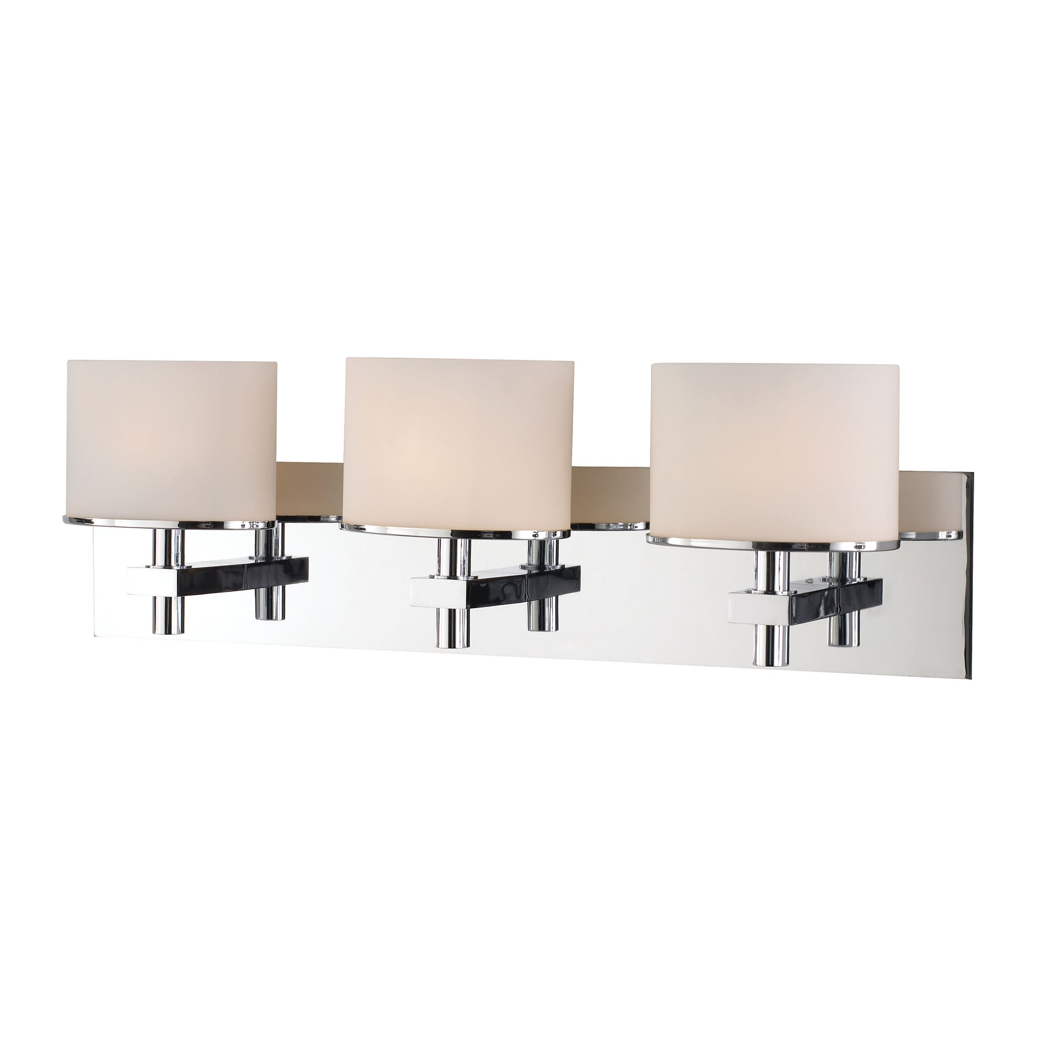 Ombra 3-Light Vanity Wall Lamp - Polished Nickel And White Opal Glass