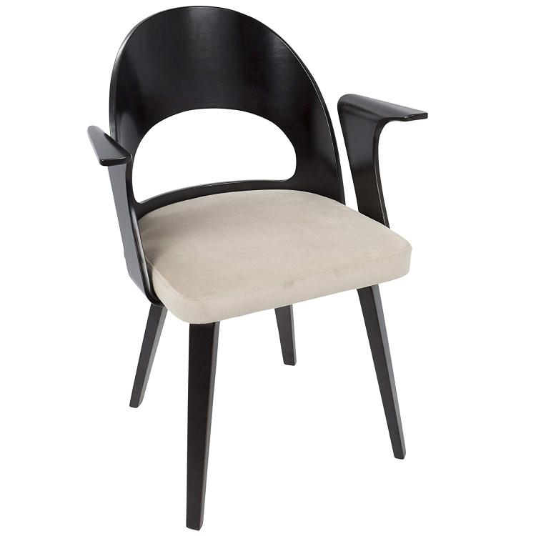 Verino Dining Chair - Espresso with Light Brown Velvet