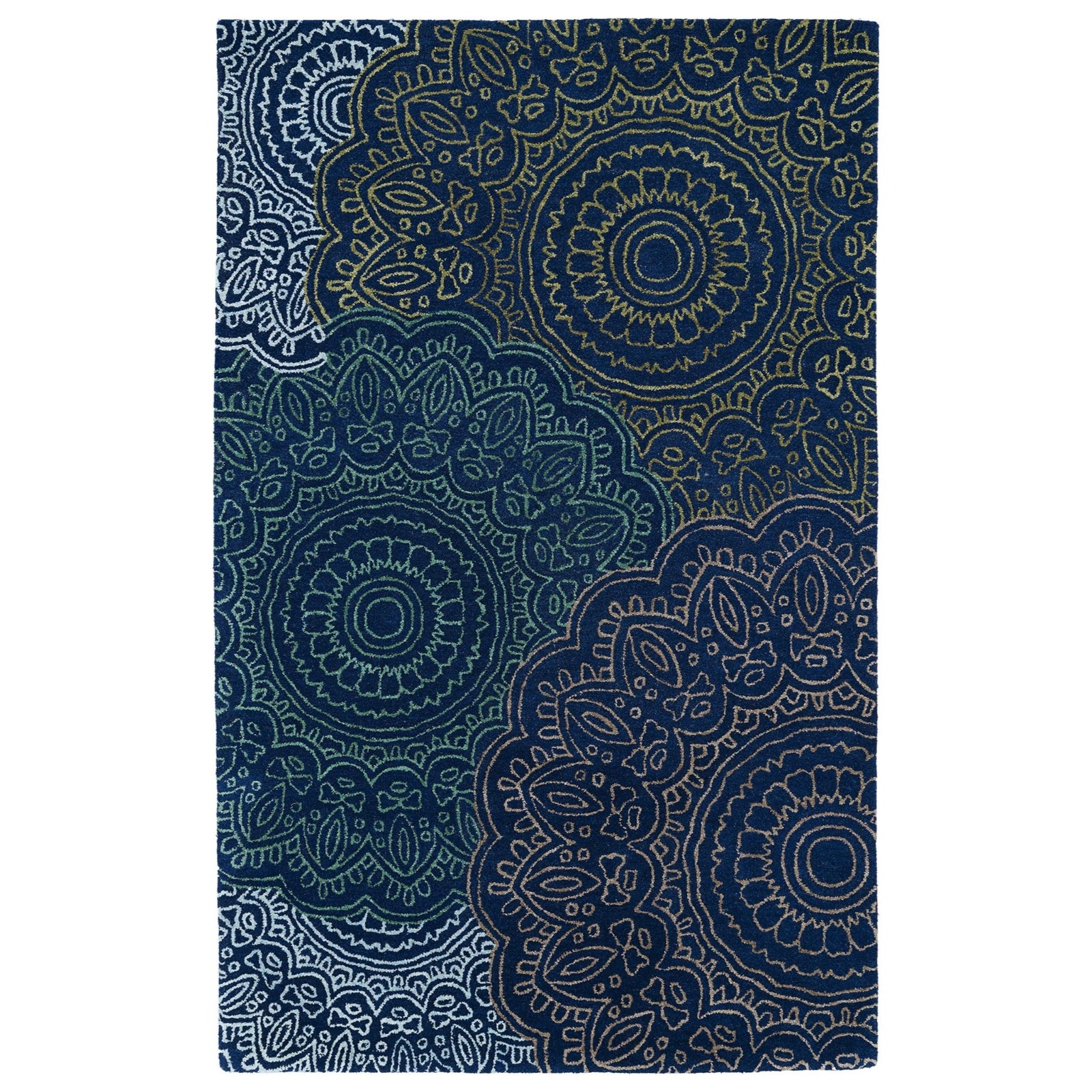 Divine Hand-Tufted Area Rug - 5' x 7'9", Navy, DIV03