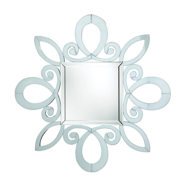 White Wall Mirror with Large White Glass Mirror Frame