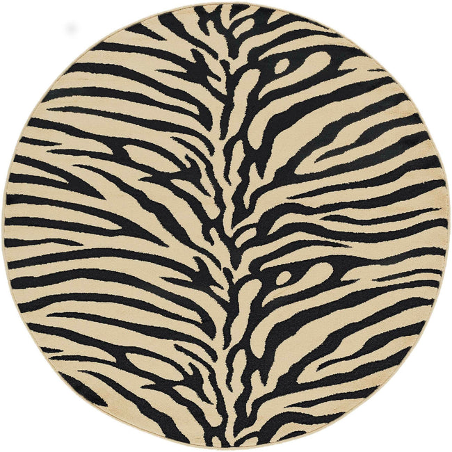 Zara Transitional Animal Beige Round Area Rug - 7'10" Round