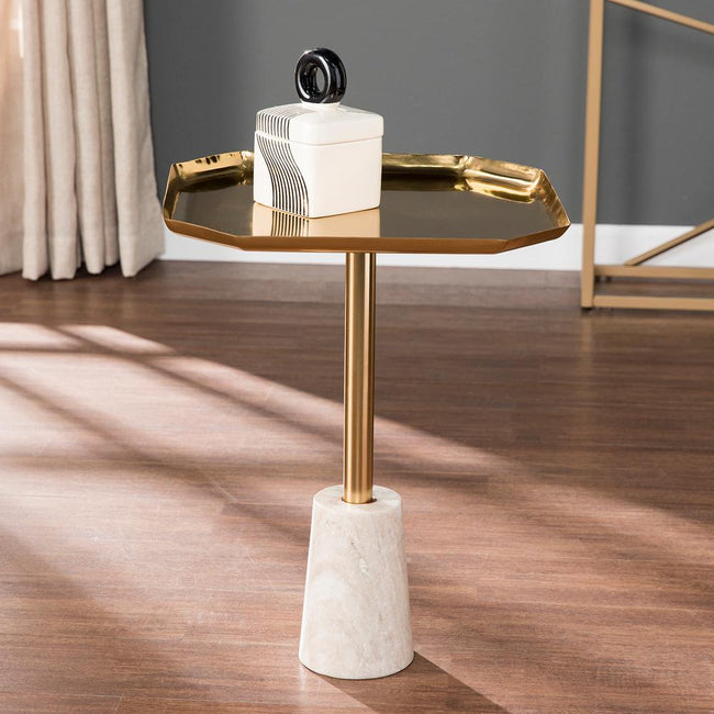 Jalangi Marble-Base Accent Table