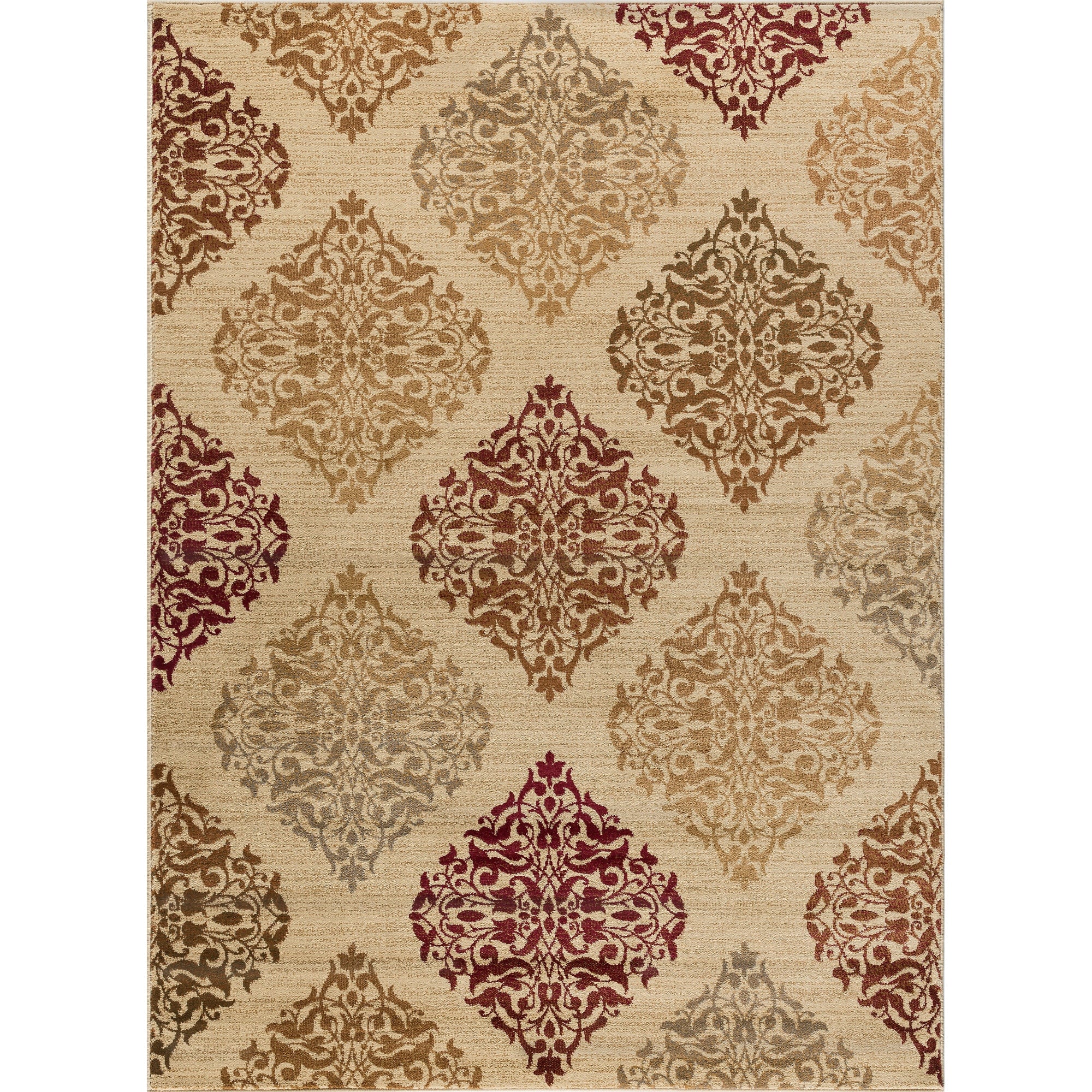 Monica Transitional Oriental Beige Rectangle Area Rug  - 7'10" x 10'3"