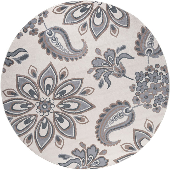 Matilda Transitional Floral Cream Round Area Rug - 7'10" Round