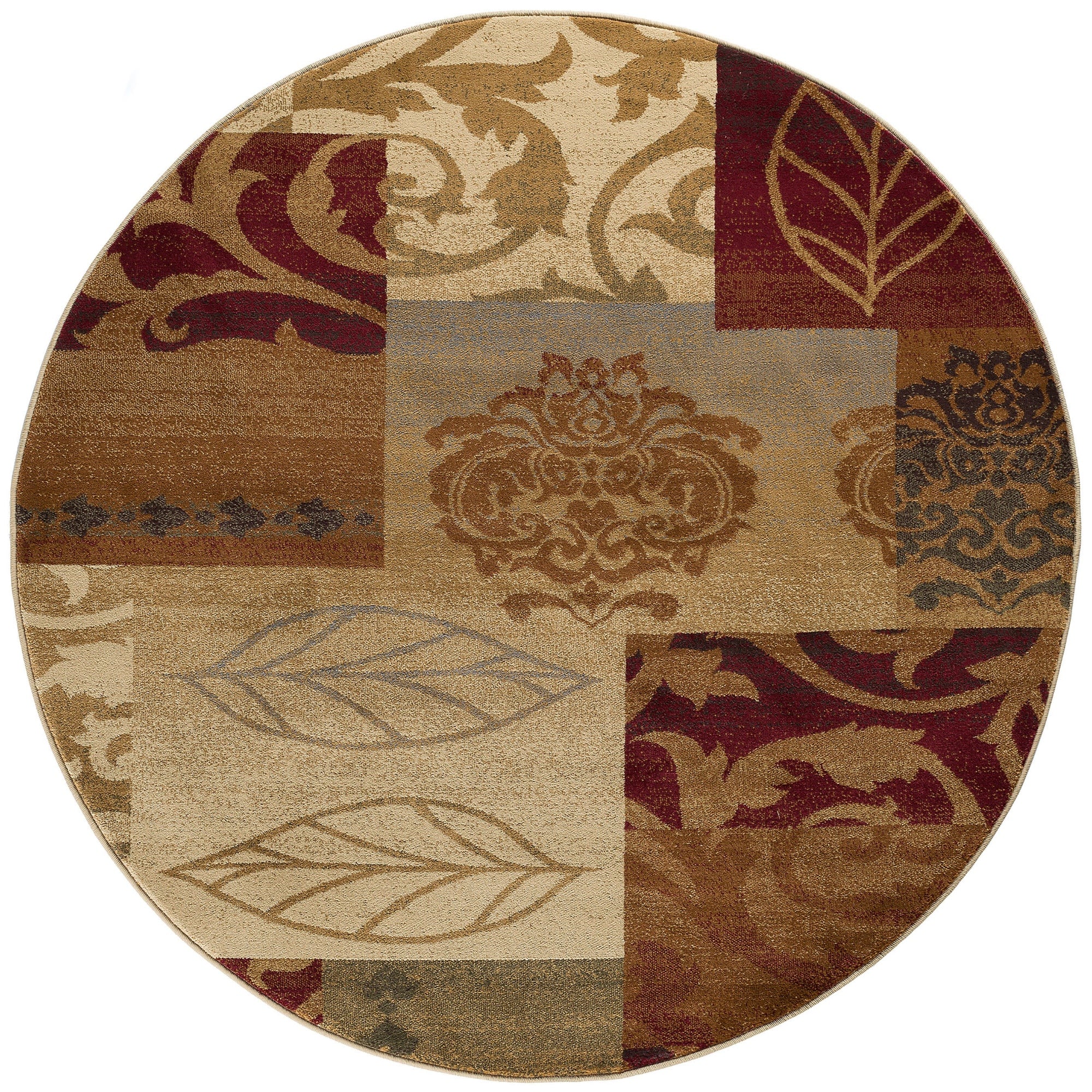 Madalyn Transitional Floral Multi-Color Round Area Rug - 5'3" Round