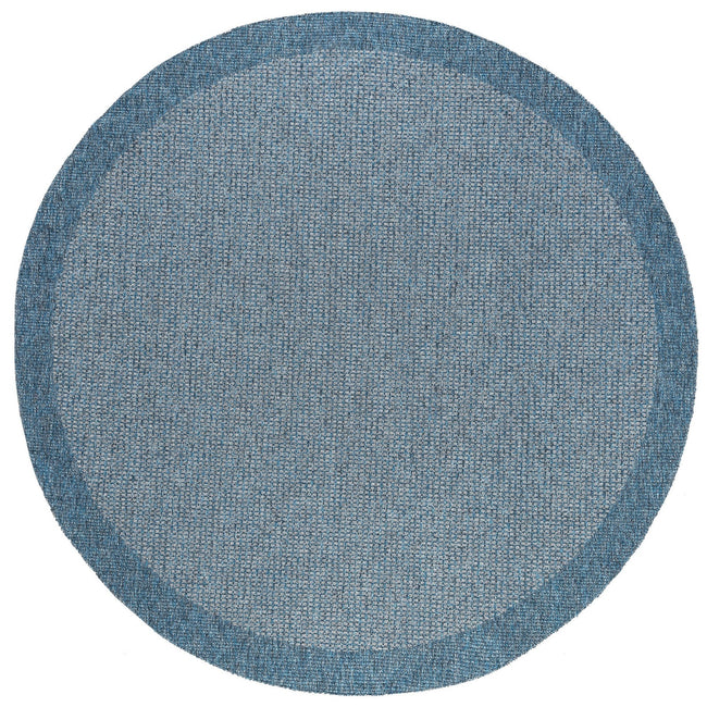 Largo Traditional Solid Denim Round Area Rug - 5'1" Round