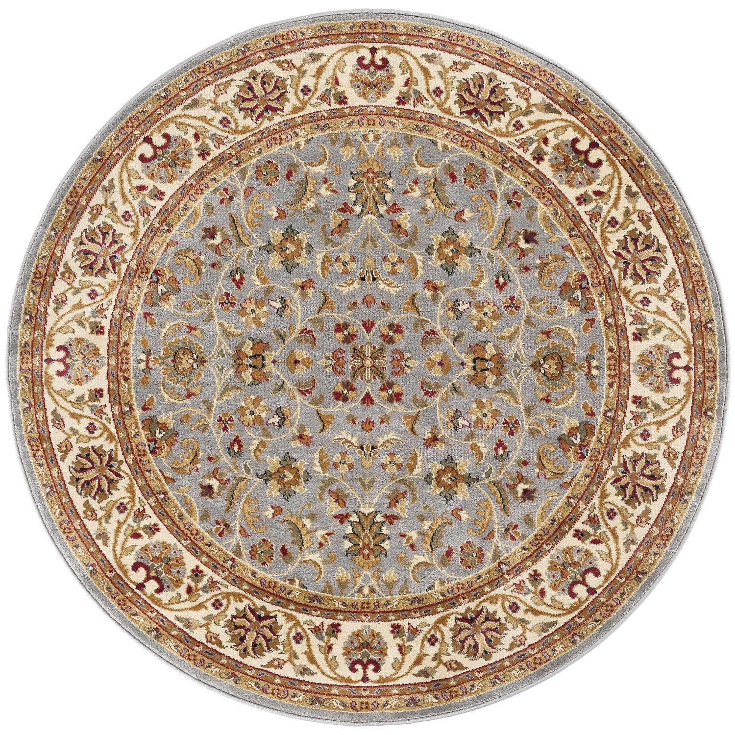 Ventura Traditional Oriental Blue Round Area Rug - 7'11" Round