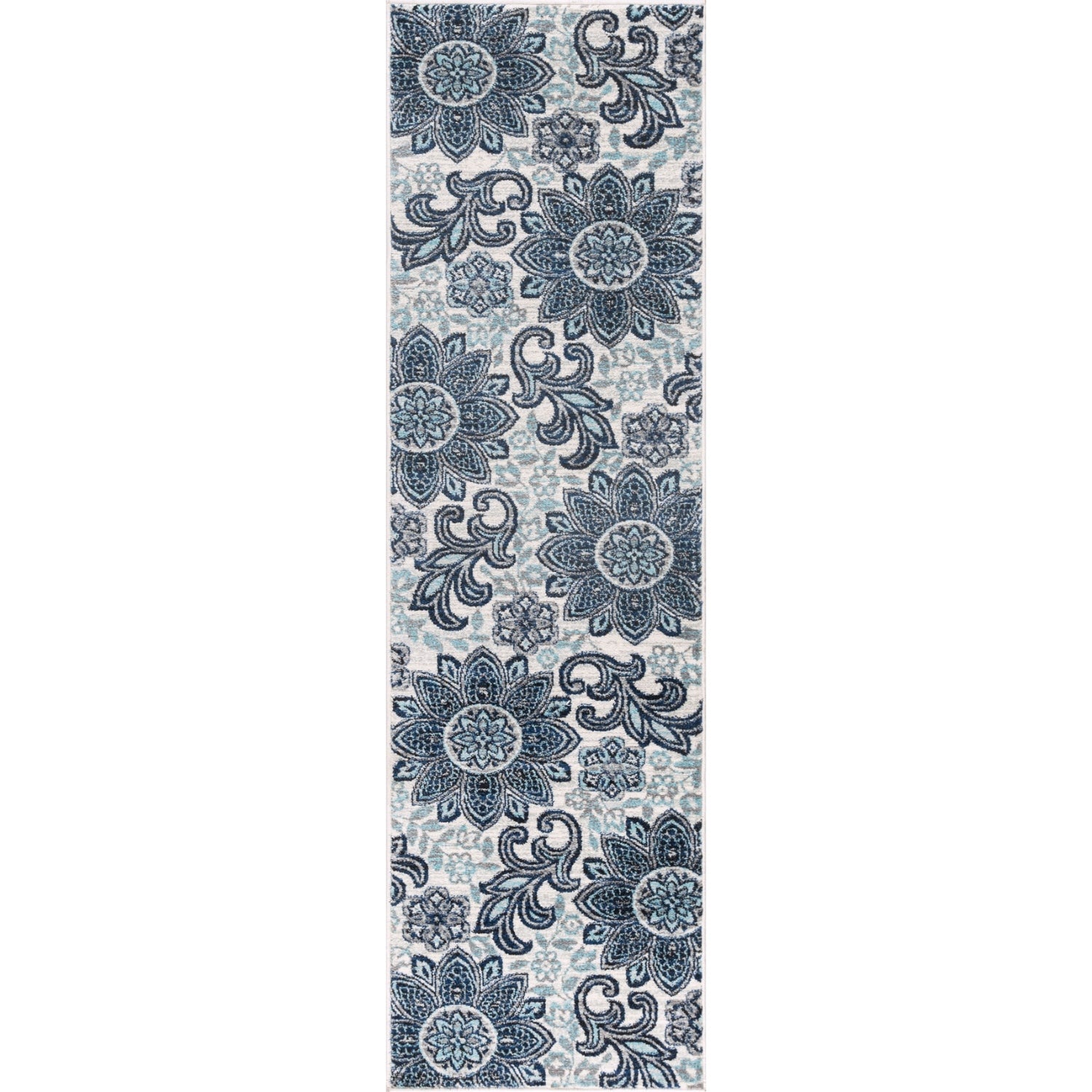 Bryne Transitional Floral Cream Runner Rug  - 2'3" x 7'6"