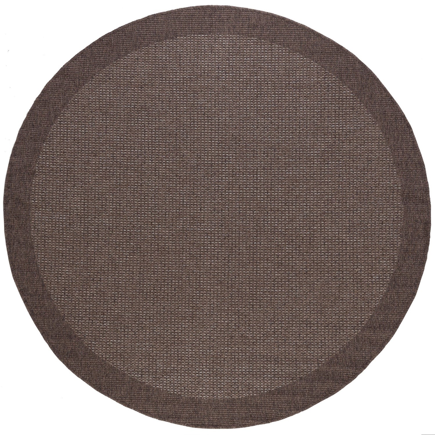 Largo Traditional Solid Mocha Round Area Rug - 5'1" Round