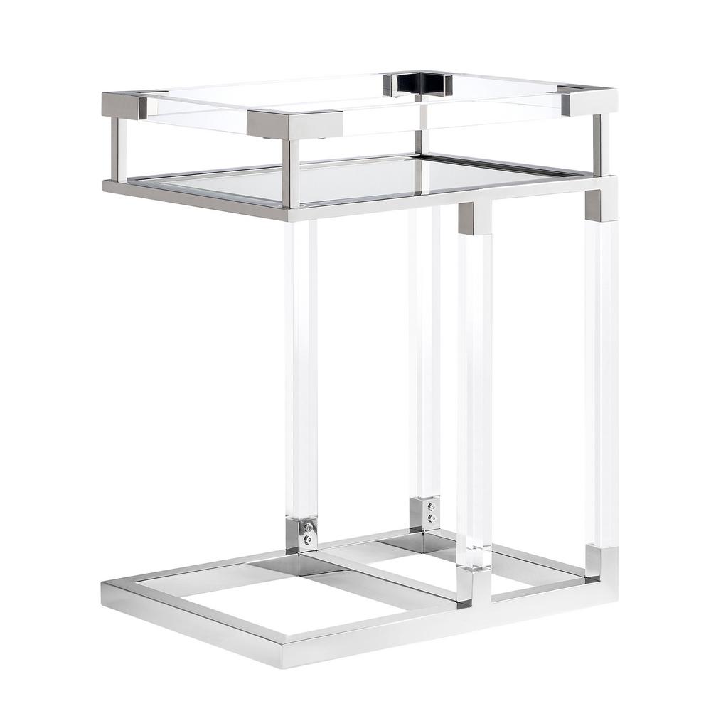 Kansal Acrylic C Table - Polished Nickel