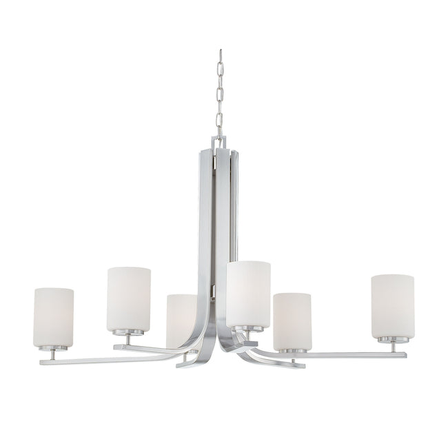 Pendenza 6-Light Chandelier - Brushed Nickel