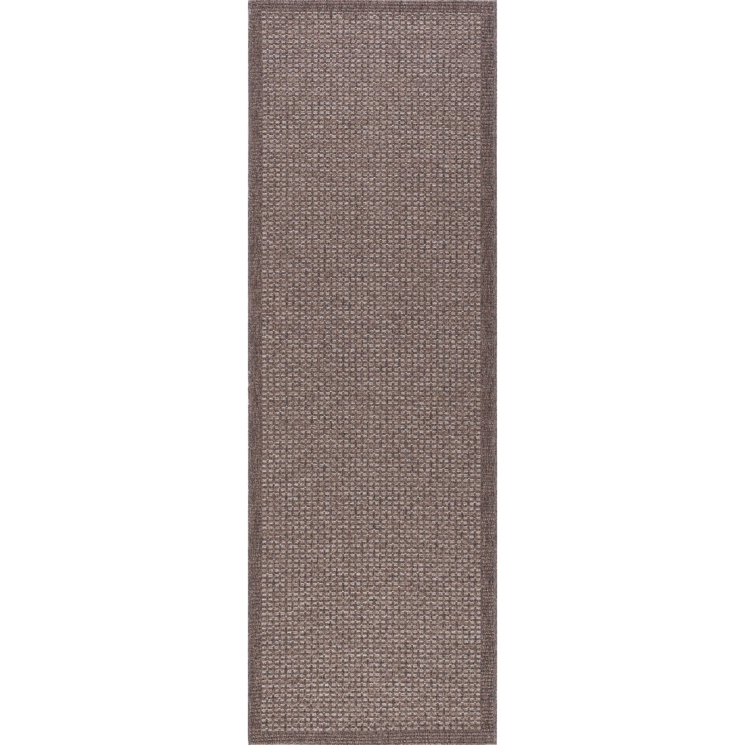 Largo Traditional Solid Mocha Runner Rug  - 2'2" x 10'9"