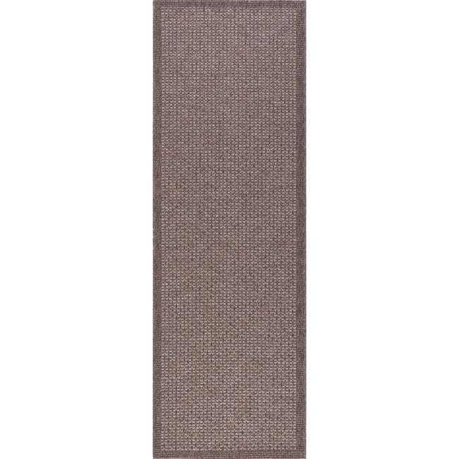 Largo Traditional Solid Mocha Runner Rug  - 2'2" x 10'9"