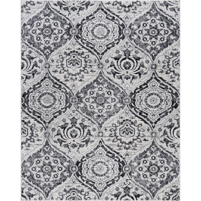 Beatrice Transitional Geometric Gray Rectangle Area Rug  - 5'3" x 7'3"