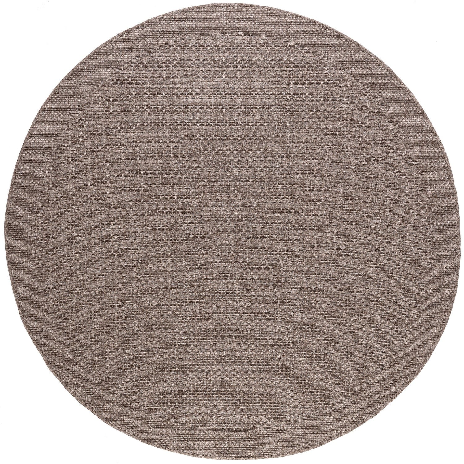 Largo Traditional Solid Beige Round Area Rug - 6'10" Round