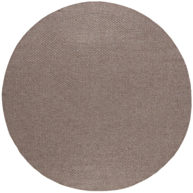 Largo Traditional Solid Beige Round Area Rug - 6'10" Round