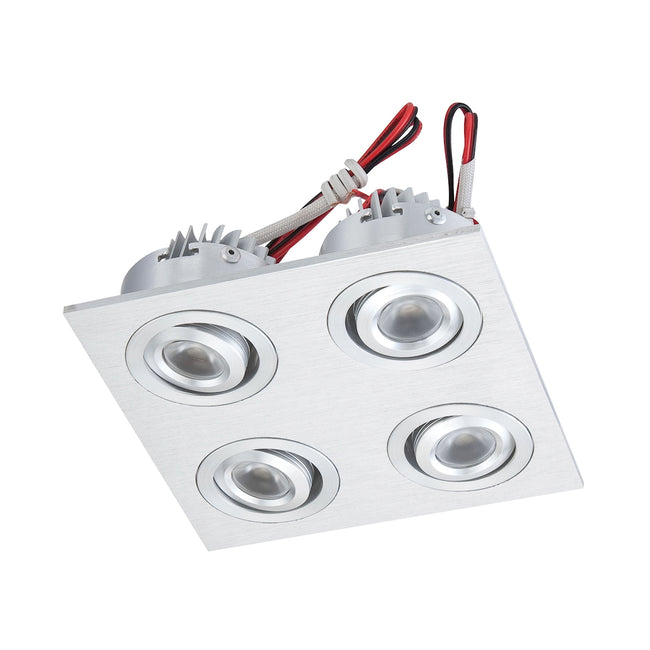 Led Squared Quad Directional Recessed Plate-Mounted Led Button Downlight