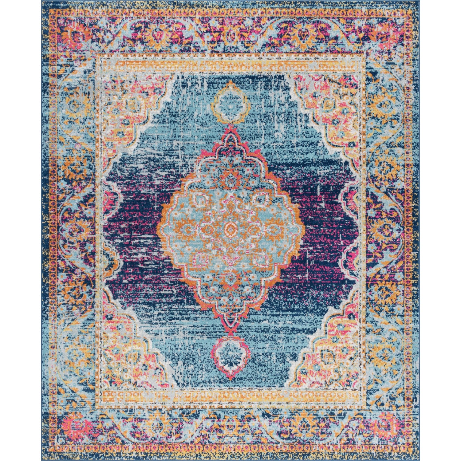 Zendaya Transitional Medallion Multi-Color Rectangle Area Rug  - 3'11" x 5'3"