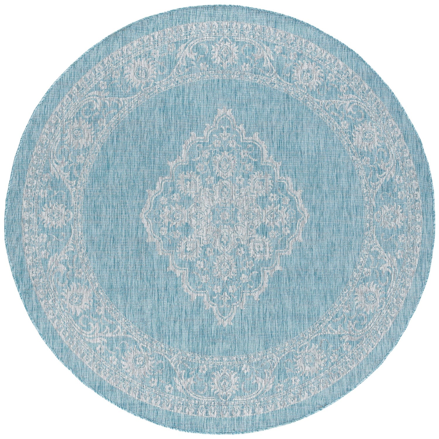 Devie Traditional Medallion Cream Round Area Rug - 5'3" Round