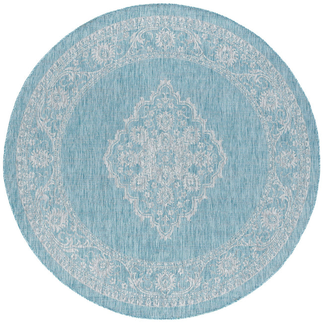 Devie Traditional Medallion Cream Round Area Rug - 5'3" Round