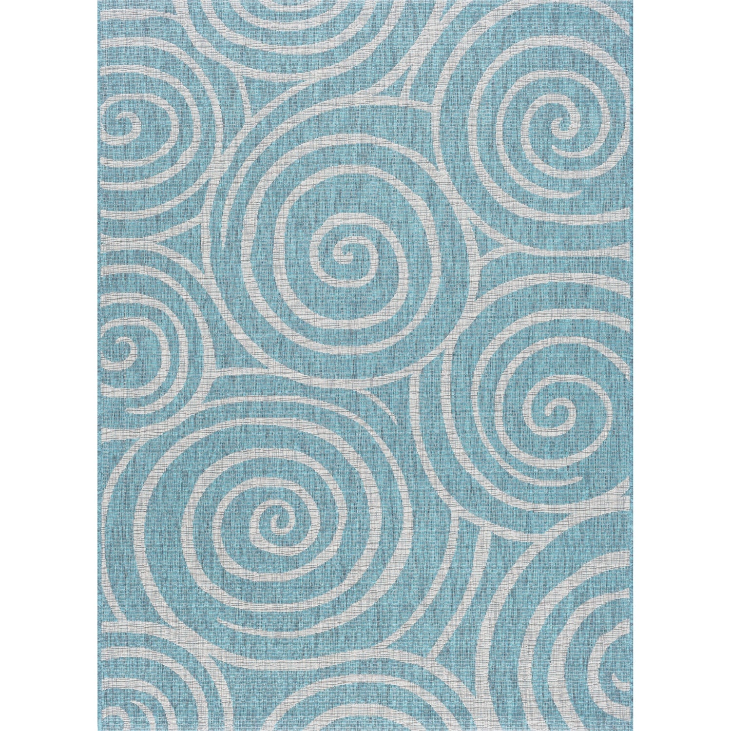 Varya Transitional Abstract Seafoam Rectangle Area Rug  - 5'3" x 7'3"