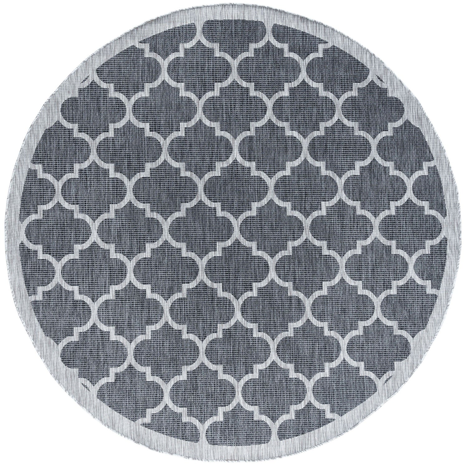 Irving Contemporary Geometric Charcoal Round Area Rug - 5'3" Round